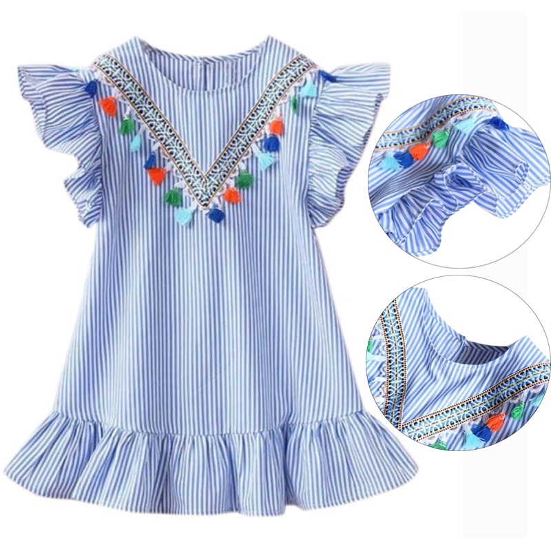 Toddler Dresses Stripes Print